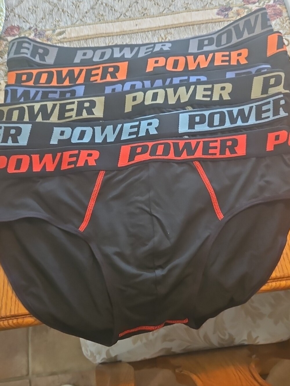 NWT Men's Black Briefs with Colored Waistbands. 6 Pair.    Sz XL